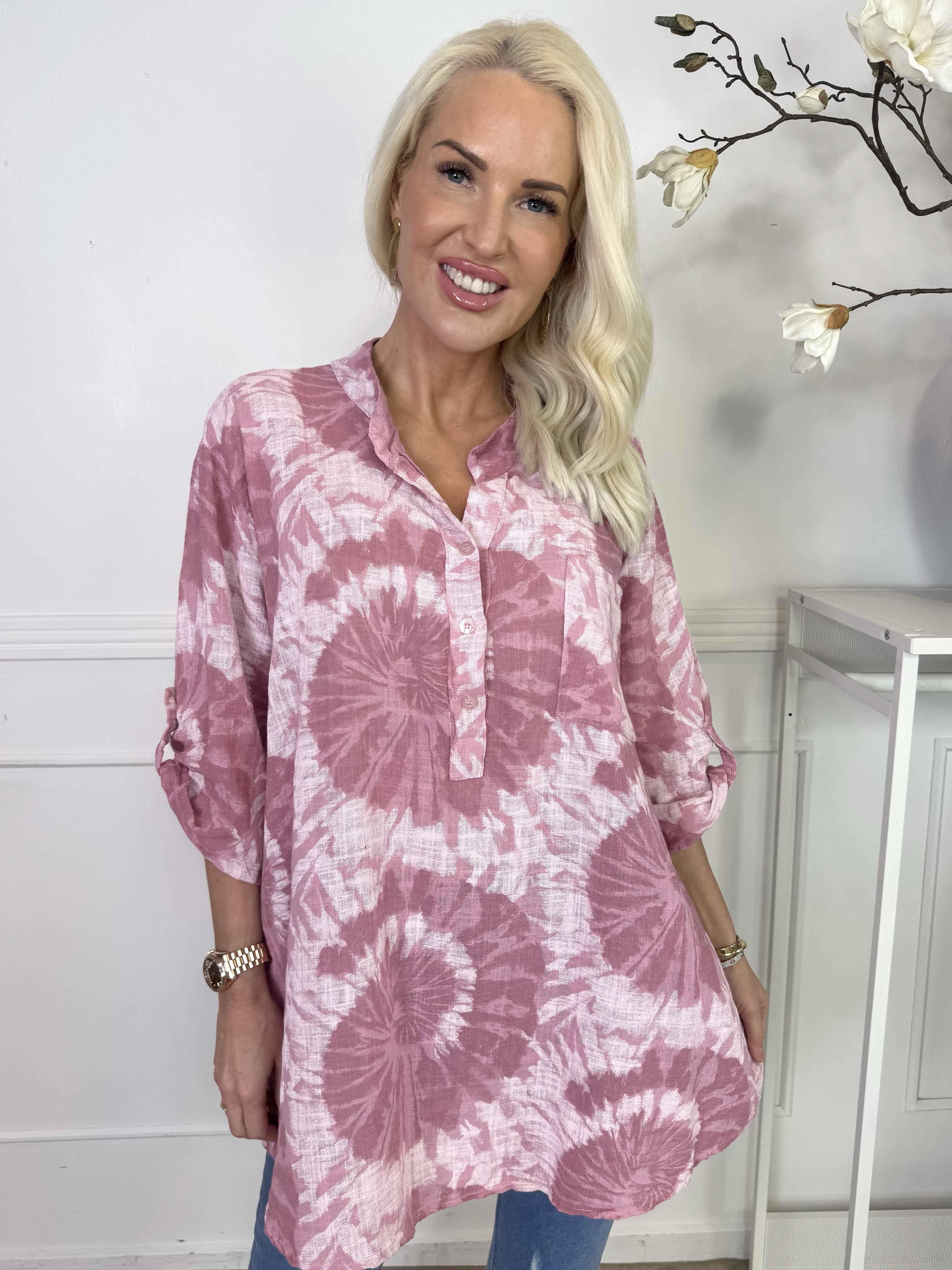 Akella - Mønstret skjorte i let bomuldsstof